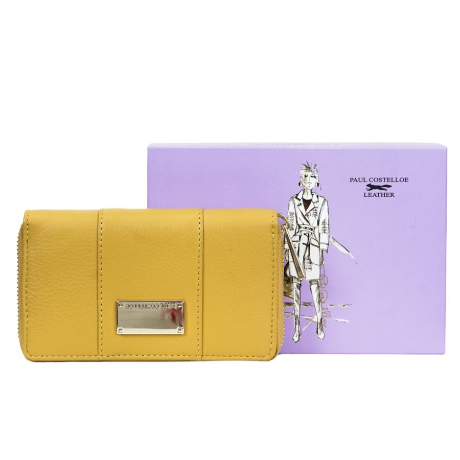 Purple / Yellow Leather Wallet